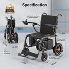 28-Lb Carbon Fiber Foldable Electric Wheelchair-28-Mile Range