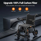 28-Lb Carbon Fiber Foldable Electric Wheelchair-28-Mile Range