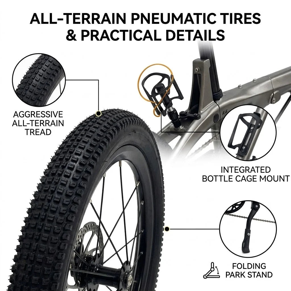 17 lbs Carbon Fiber Folding Bike — Featuring 16-inch wheels, disc brakes, and a Shimano Tiagra drivetrain