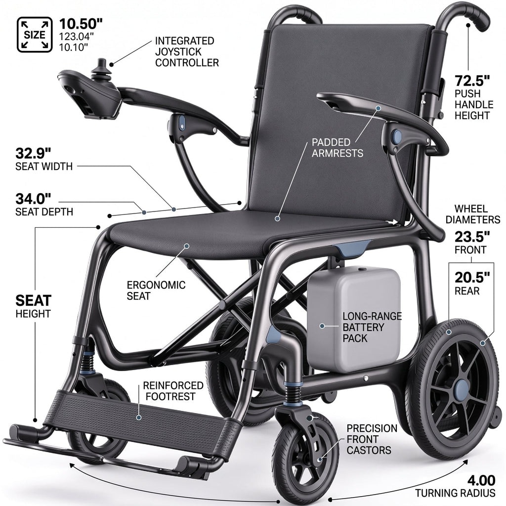 Carbon Fiber Foldable Electric Wheelchair
