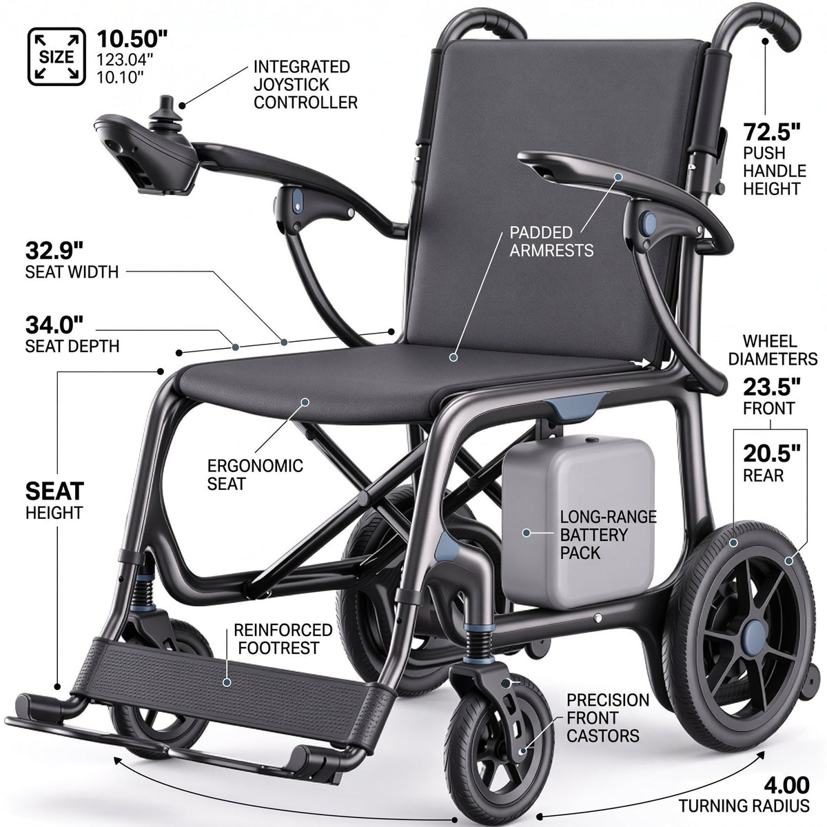 Carbon Fiber Foldable Electric Wheelchair