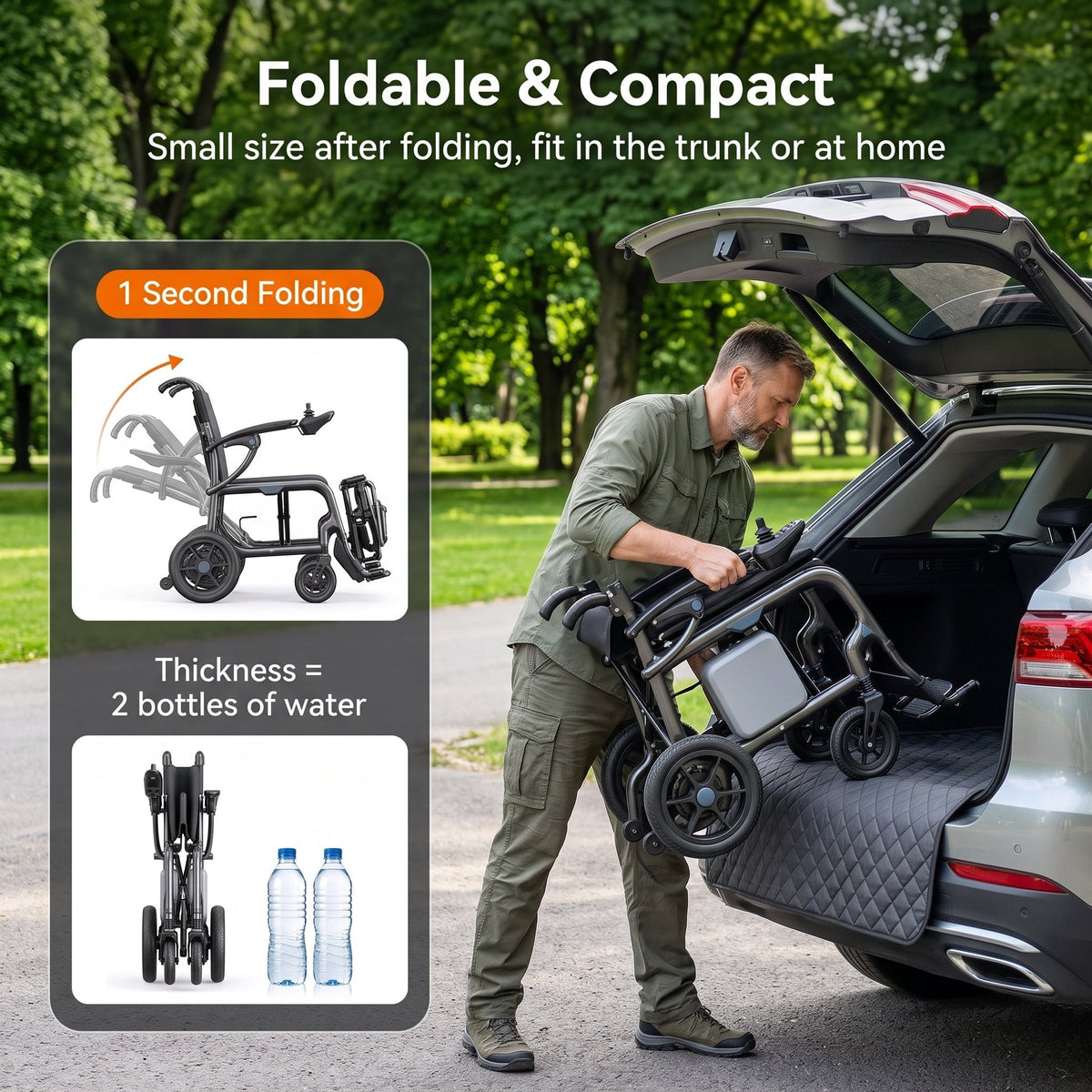 Carbon Fiber Foldable Electric Wheelchair