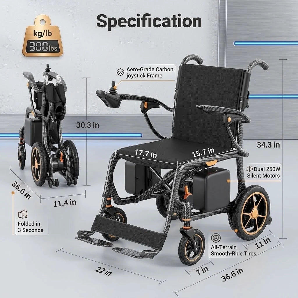Carbon Fiber Foldable Electric Wheelchair