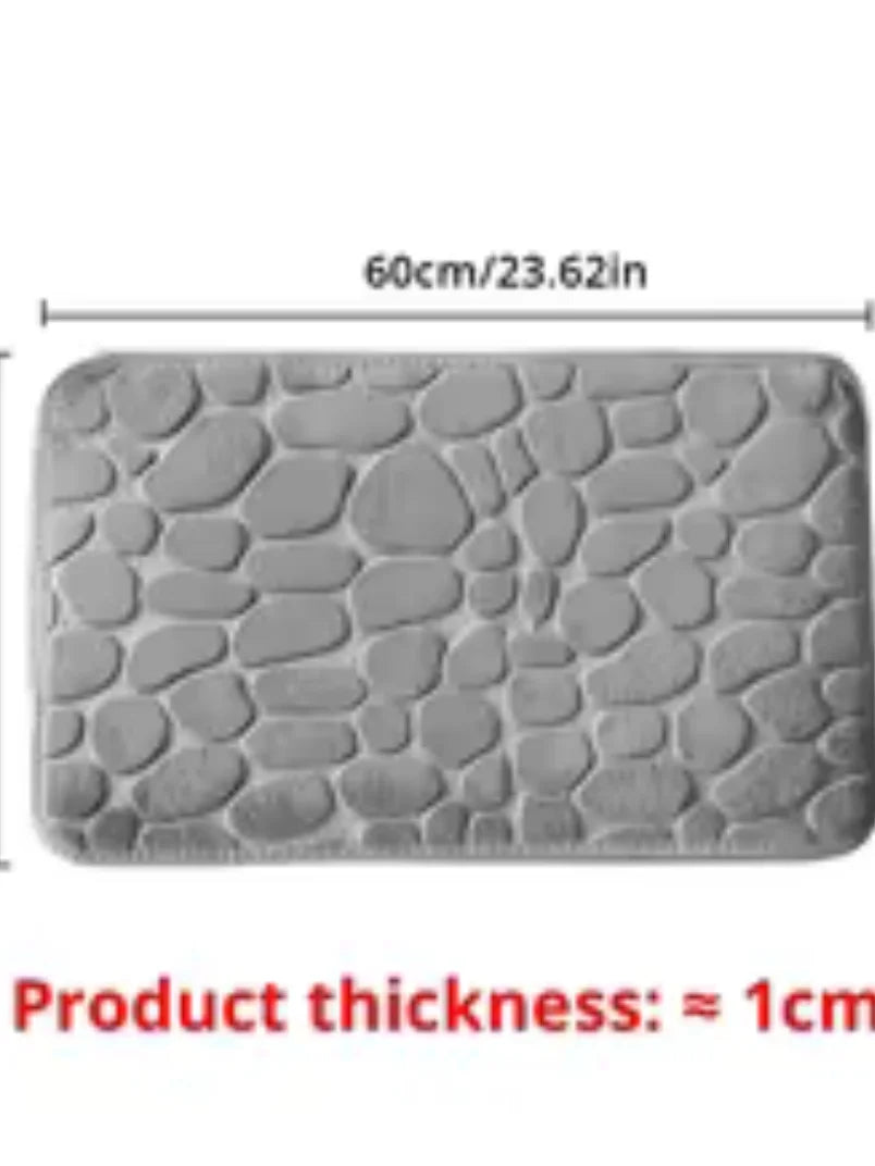 Embossed Microfiber Anti Slip Pebble Bath Mat
